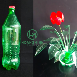 Chai nhựa xanh 1.5 lít làm hoa nhựa